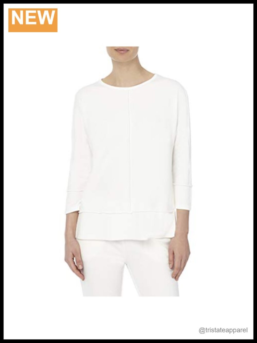 Viscose Blend 3/4 Sleeve Dolman Tunic Pullover Boat Neck